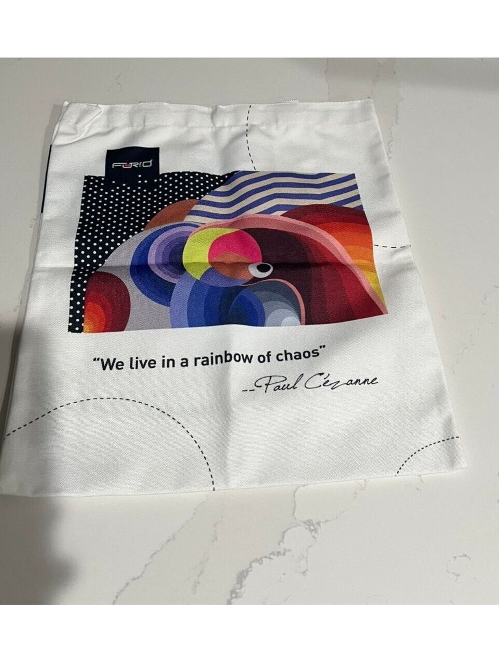 Furio Canvas Tote Paul Cézanne Quote "We Live In A Rainbow Of Chaos" Abstract